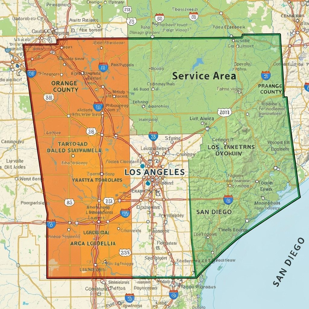 Acrylic Doctor service area map covering Southern California